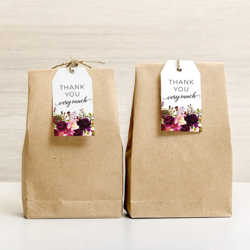 Canopy Street Fall Floral Favor Thank You Tags / 100 Thank You Very Much Autumn Flower Wedding Favors / 2" x 3.5" Thanks Party Favor Tags/Made in The USA - Image 3
